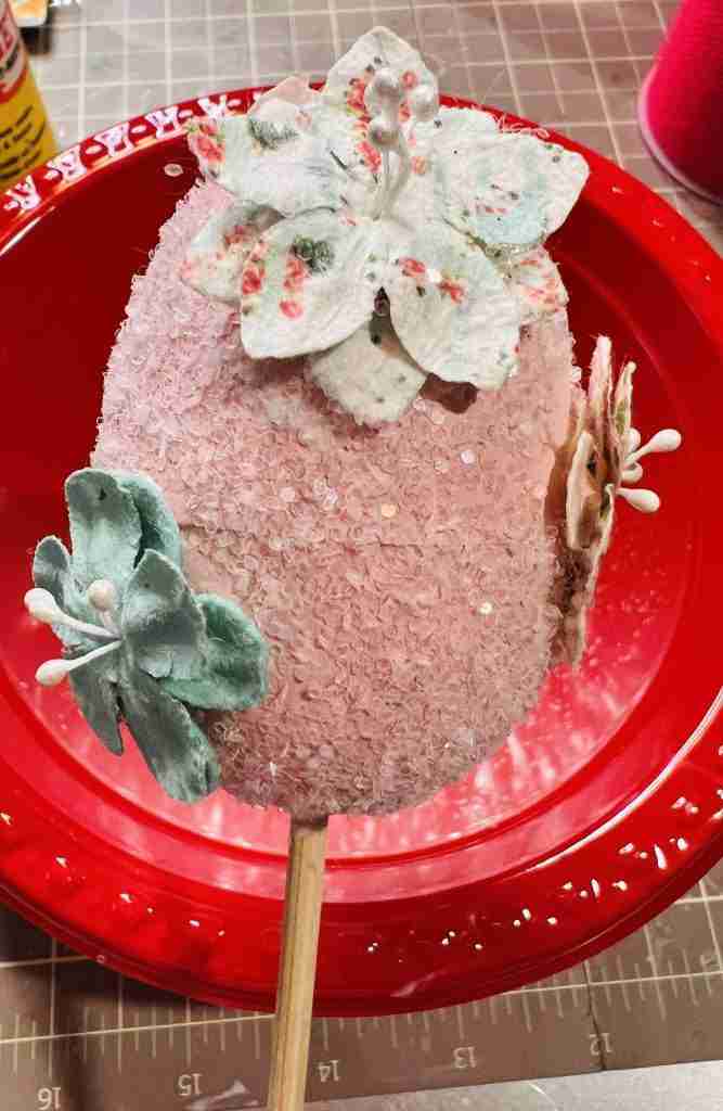 easy flowered Easter eggs